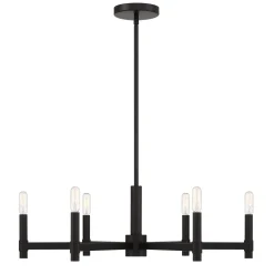 Carson 6 Light Chandelier, Matte Black