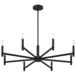 Carson 8 Light Chandelier, Matte Black