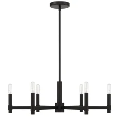 Carson 6 Light Chandelier, Matte Black
