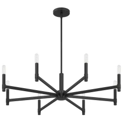 Carson 8 Light Chandelier, Matte Black