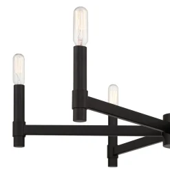Carson 6 Light Chandelier, Matte Black