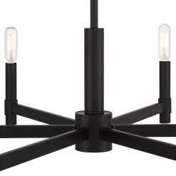 Carson 6 Light Chandelier, Matte Black