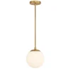 Castell 8" Globe LED Pendant, Aged Brass