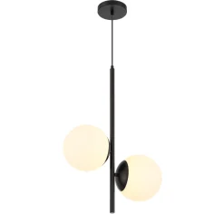 Castell 2 Globe LED Pendant, Matte Black