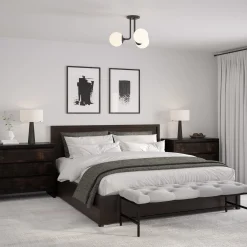 Castell 3 Globe LED Semi-Flush, Matte Black