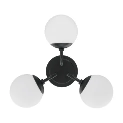 Castell 3 Globe LED Semi-Flush, Matte Black
