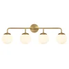 Castell 4 Globe LED Vanity, Aged Brass