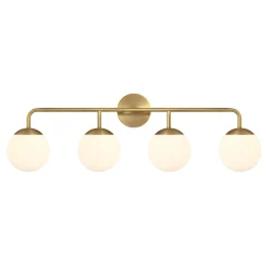 Castell 4 Globe LED Vanity, Aged Brass