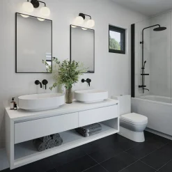 Castell 2 Globe LED Vanity Light, Matte Black