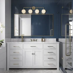 Castell 4 Globe LED Vanity, Aged Brass