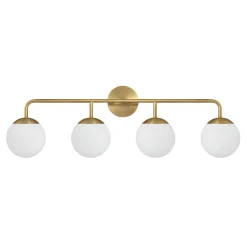 Castell 4 Globe LED Vanity, Aged Brass