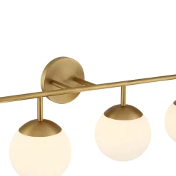 Castell 4 Globe LED Vanity, Aged Brass