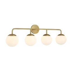 Castell 4 Globe LED Vanity, Aged Brass