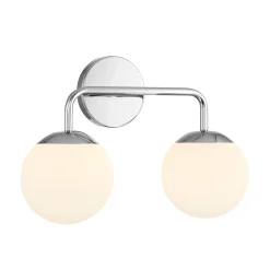 Castell 2 Globe LED Vanity Light, Chrome