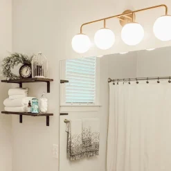 Castell 4 Globe LED Vanity, Aged Brass