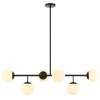 Castell 6 Globe Linear LED Pendant, Matte Black