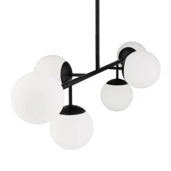 Castell 6 Globe Linear LED Pendant, Matte Black