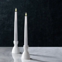 Cecilia Small Candle Holders Opal White, Set of 2