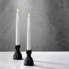 Cecilia Small Candle Holders in Opal Black, Set of 2