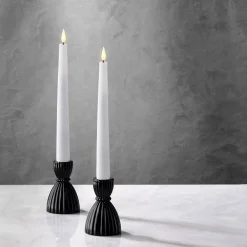 Cecilia Small Candle Holders in Opal Black, Set of 2
