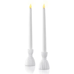 Cecilia Small Candle Holders Opal White, Set of 2