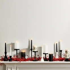 Cecilia Small Candle Holders in Opal Black, Set of 2