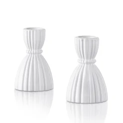 Cecilia Small Candle Holders Opal White, Set of 2