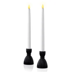 Cecilia Small Candle Holders in Opal Black, Set of 2
