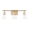 Chloe 3 Light Vanity, Warm Brass