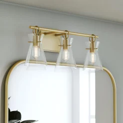 Chloe 3 Light Vanity, Warm Brass