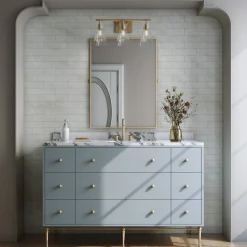 Chloe 3 Light Vanity, Warm Brass