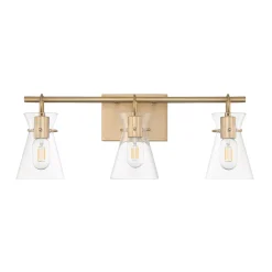 Chloe 3 Light Vanity, Warm Brass