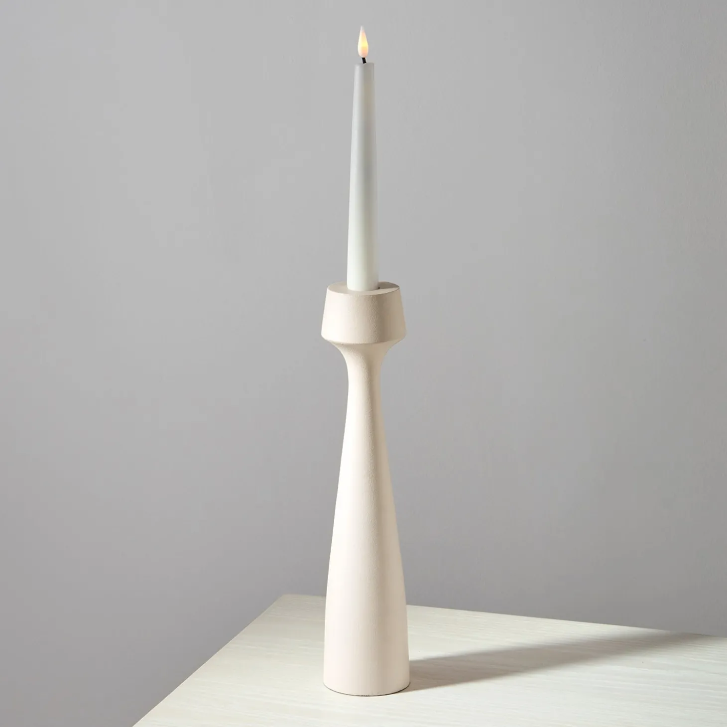 Clara Taper Candle Holder, Large, Vanilla