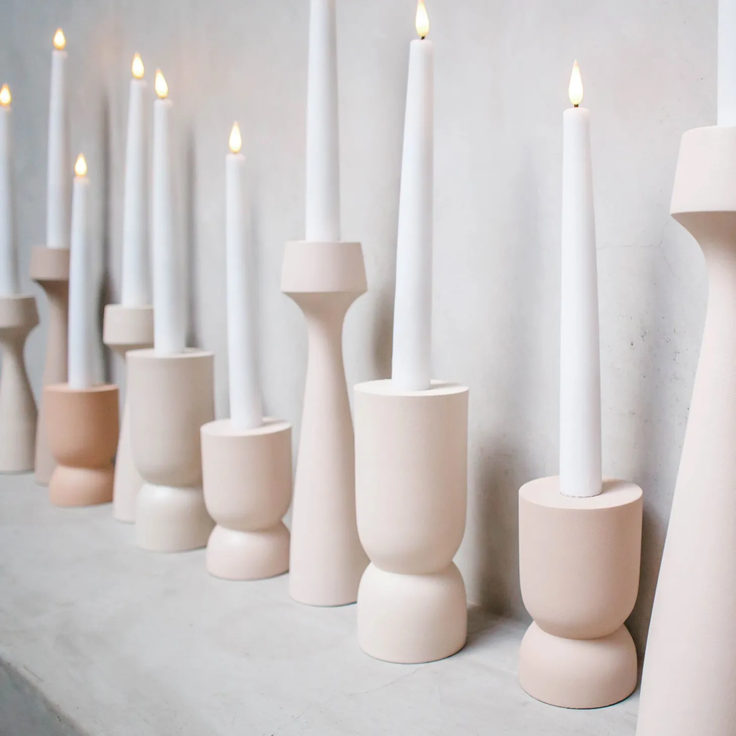 Clara Taper Candle Holder, Large, Vanilla