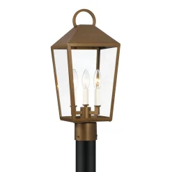 Cole Outdoor Post Light, Burnished Brass