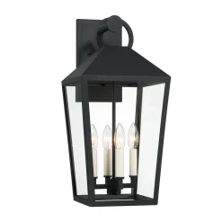 Cole Outdoor Wall Light, Large 21.5" Black