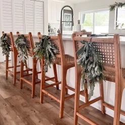 Cypress Winter Swag with Bells and Velvet Bow