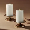 Demi 4" Pillar Candle Holder, Gold, Set of 2