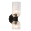Elle Wall Sconce, Matte Black and Clear Glass