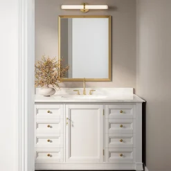 Ellie LED Vanity Light, Aged Brass