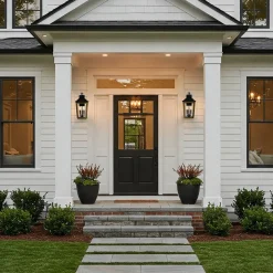 Ellington Outdoor Wall Light, Medium 19" Black and Textured Gold