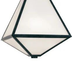 Emmett Outdoor Hanging Light, Black Charcoal and Opal Glass