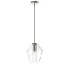 Eva 9" Clear Diamond Pendant, Polished Nickel
