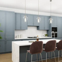 Eva 9" Clear Diamond Pendant, Polished Nickel