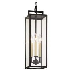 Everett Outdoor Hanging Light, Forged Iron Black