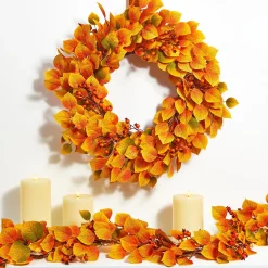 Fall Aspen Wreath with 80 LEDs