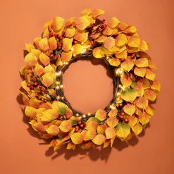 Fall Aspen Wreath with 80 LEDs