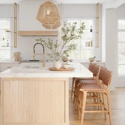 Farrah Large Jute Pendant, Natural and Aged Brass