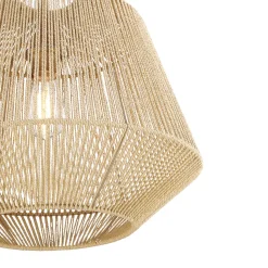 Farrah Large Jute Pendant, Natural and Aged Brass