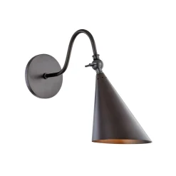 Faye Adjustable Metal Wall Sconce, Old Bronze